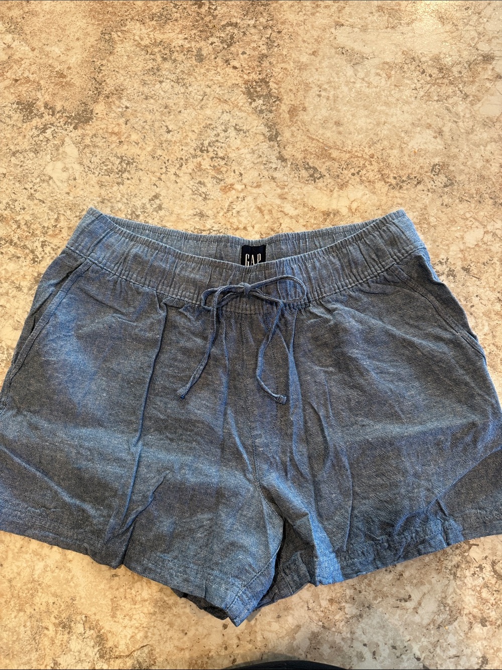 GAP Chambray Blue Drawstring Casual Shorts